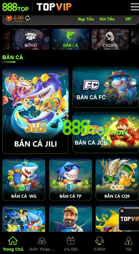 các tựa game bắn cá tại 888top