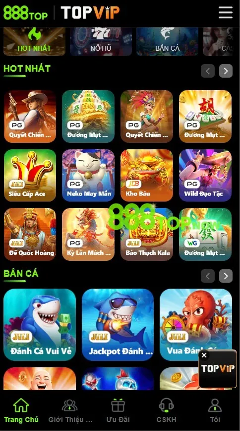các thể loại game có trên 888top